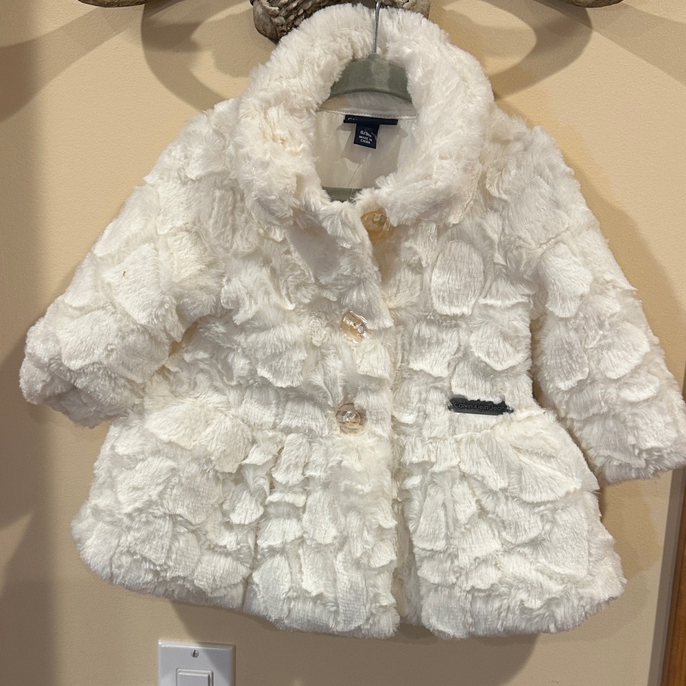 Calvin Klein Kids Cream Textured Puffer Coat - Picture 5 of 7